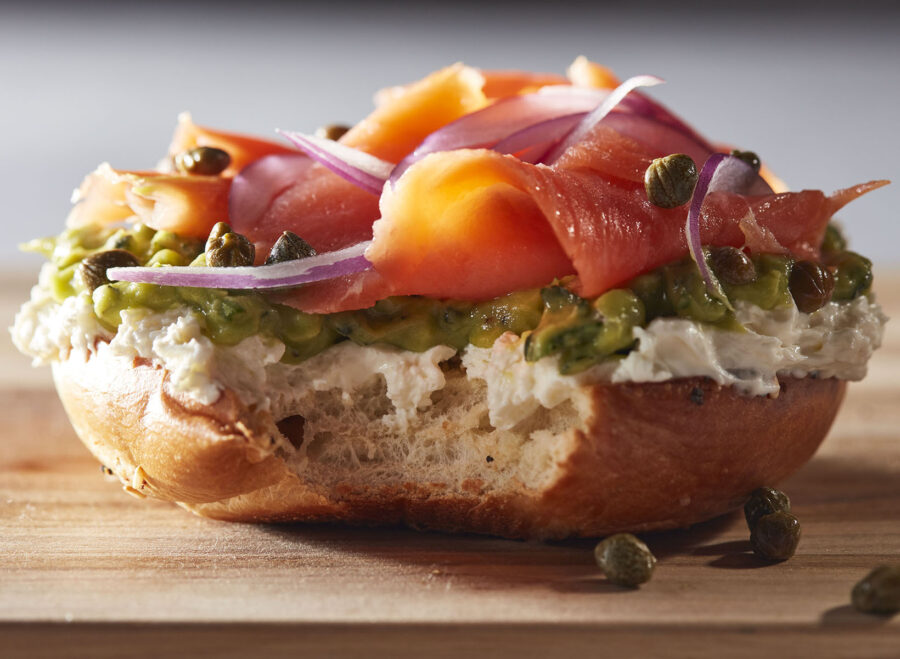 Loaded Lox Bagel with Kale Guacomole
